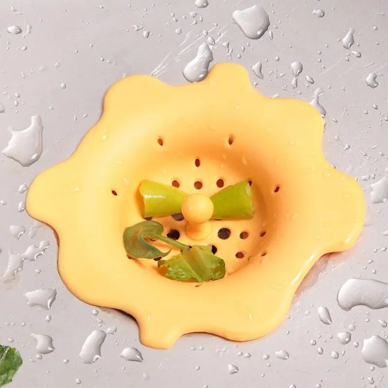 

1pc Creative Flower Shape Silicone Drain Strainer Kitchen Bathroom Drain Cover Basin Sink Filter Hair Catcher Stopper Colanders