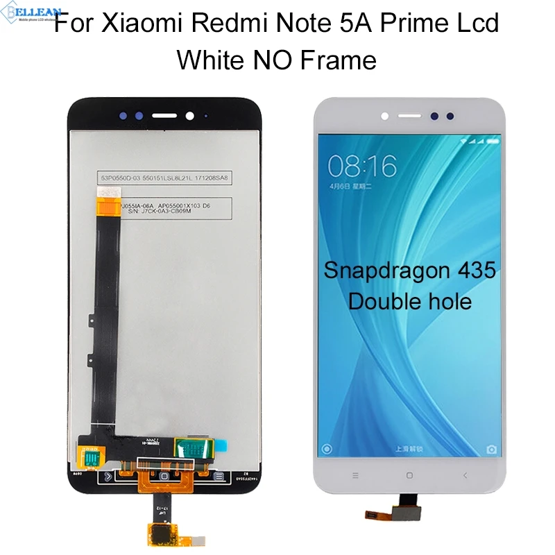 Dinamico для Xiaomi Redmi Примечание 5A Prime lcd Y1 дисплей кодирующий преобразователь сенсорного экрана в сборе Note 5A lcd Y1 Lite дисплей с рамкой - Цвет: 4G White No Frame