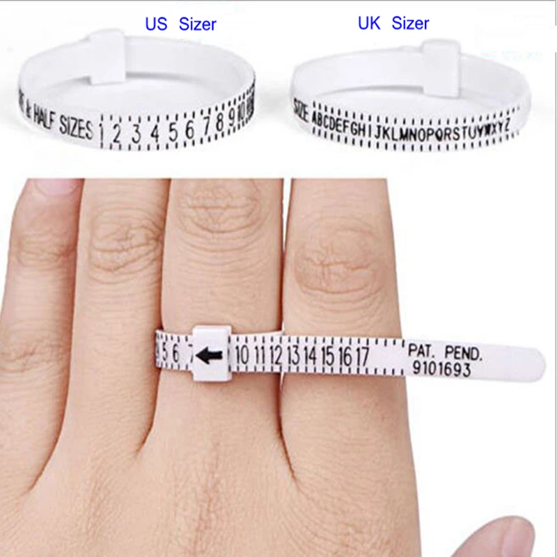20pcs UK USA British American European Standard Measurement Belt Bracelet Rings Sizer Finger Size Screening Jewellery Tool