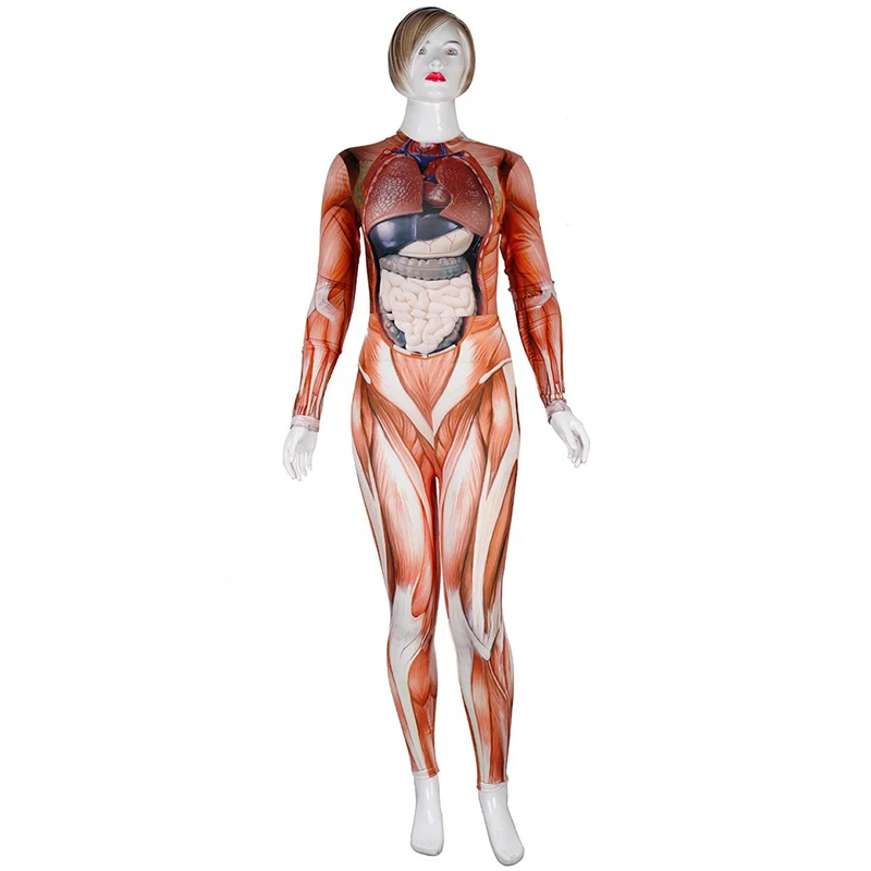 

Muscle Viscera Scary Costume Cosplay Halloween Outfit Adult Women Costumes Jumpsuit Plus Size Bodysuit T1004