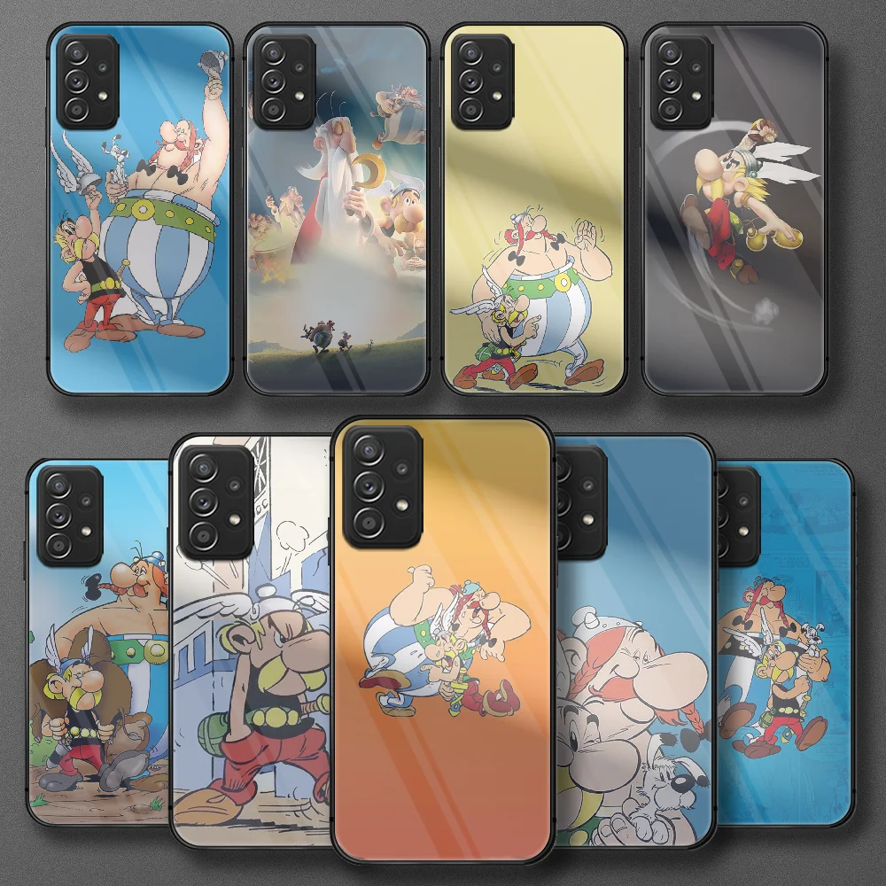

Asterix And Obelix Tempered Glass Phone Case For Samsung Galaxy Note S 8 9 10 20 21 E FE Plus Ultra Cover Cell Black Etui