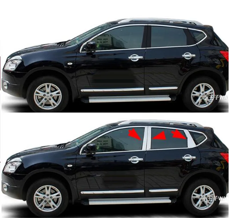 Для NISSAN QASHQAI J10 2008 2013 оконный хромированный столб крышка для стойки отделка литье
