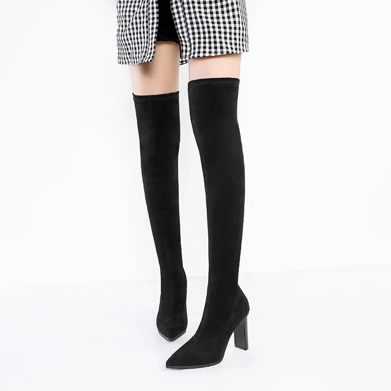 

sexy nightclub thick heel thin model is sold high heel elastic Knee Boots