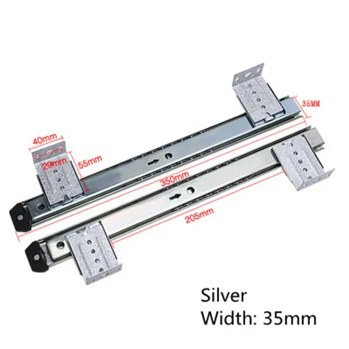 Computer Desk Drawer Orbit Keyboard Bracket Slide Rail Hoisting Crane Rail Bracket 2 Guide Rail - Цвет: Silver Width 35cm