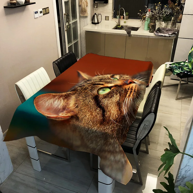 

Printed household tablecloth squirrel pattern washable decorative household waterproof tablecloth
