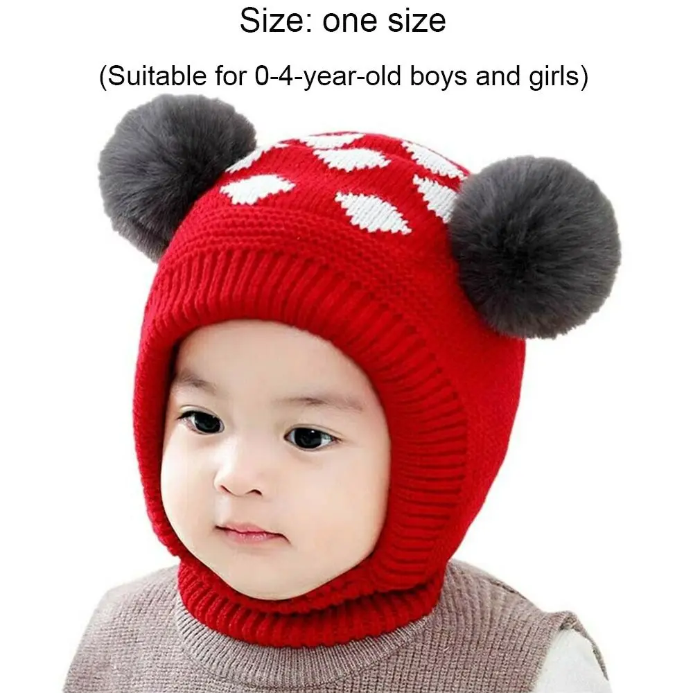 Милый детский шарф с защитой ушей большой женский головной убор из шерстяной