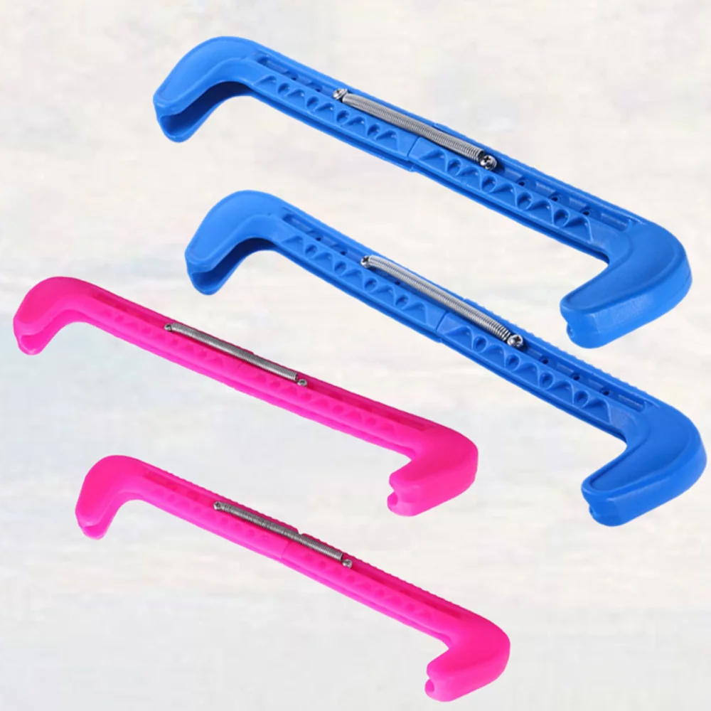 

2 Pair of Ice Guards Cover Adjustable Spring Ice Walking Guards Ice Hockey Figure Protector Covers (Red)