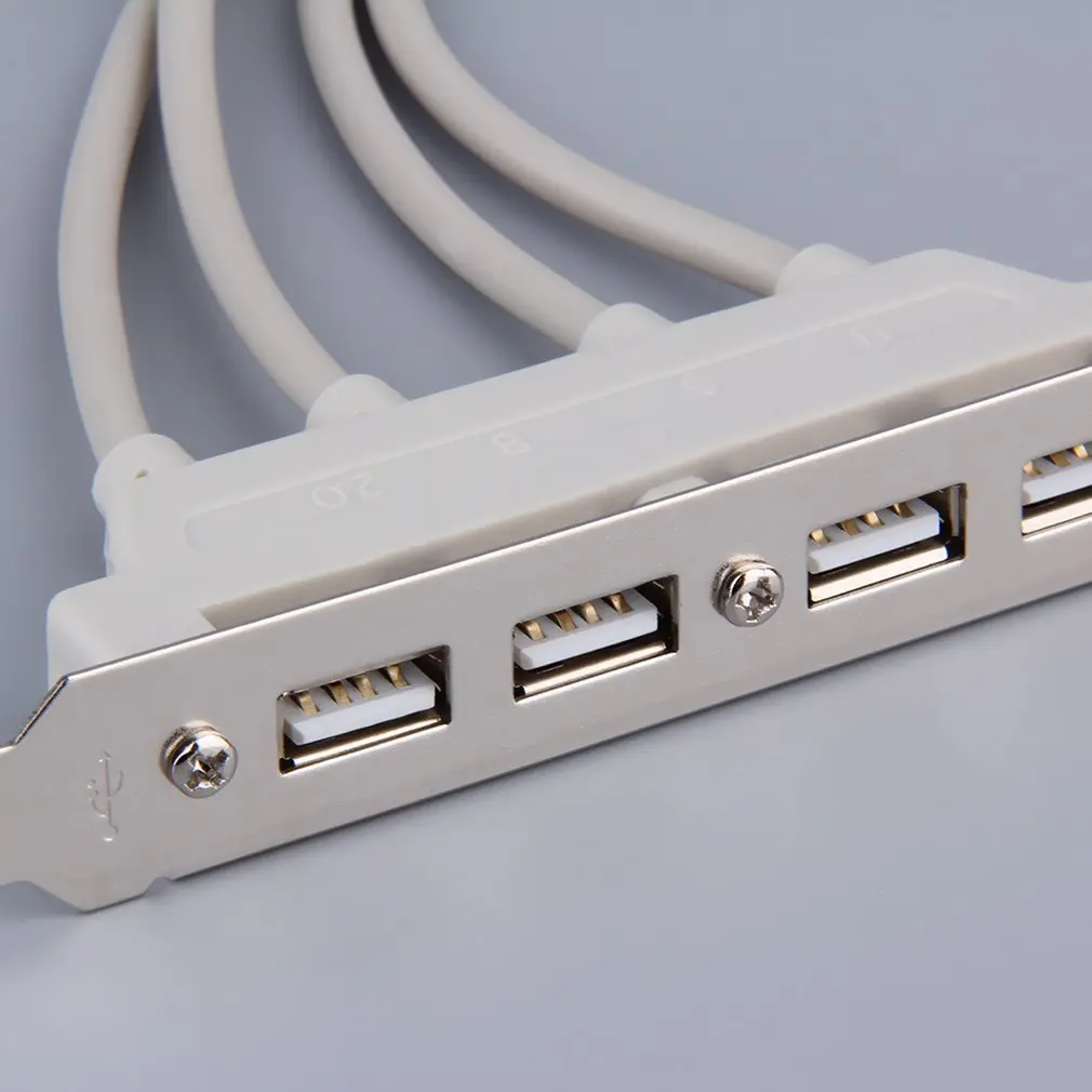 

Easy to Install 4-Port USB2.0 Motherboard WITH Header Rear Panel Expansion Bracket Host Adapter Add On Cards Drop Shipping