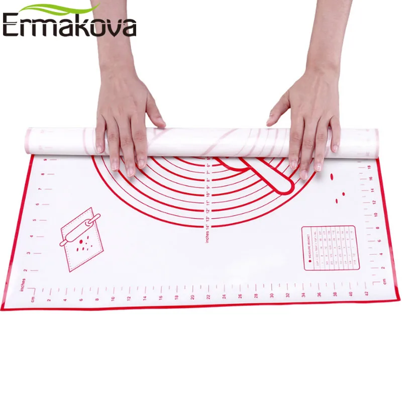 ERMAKOVA силиконовый коврик для выпечки толстый нескользящий лист с измерениями BPA