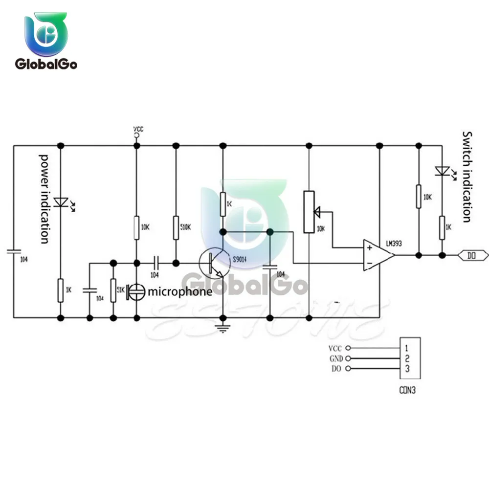 3-контактный голосовой модуль датчика обнаружения звука Интеллектуальный