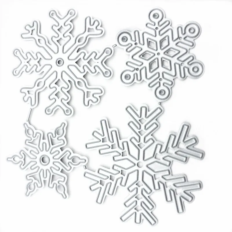 

4pc/set Christmas Snowflake Metal Cutting Die Mould Scrapbook Die Embossing DIY Handicraft Paper Card Photo Album 2021 New