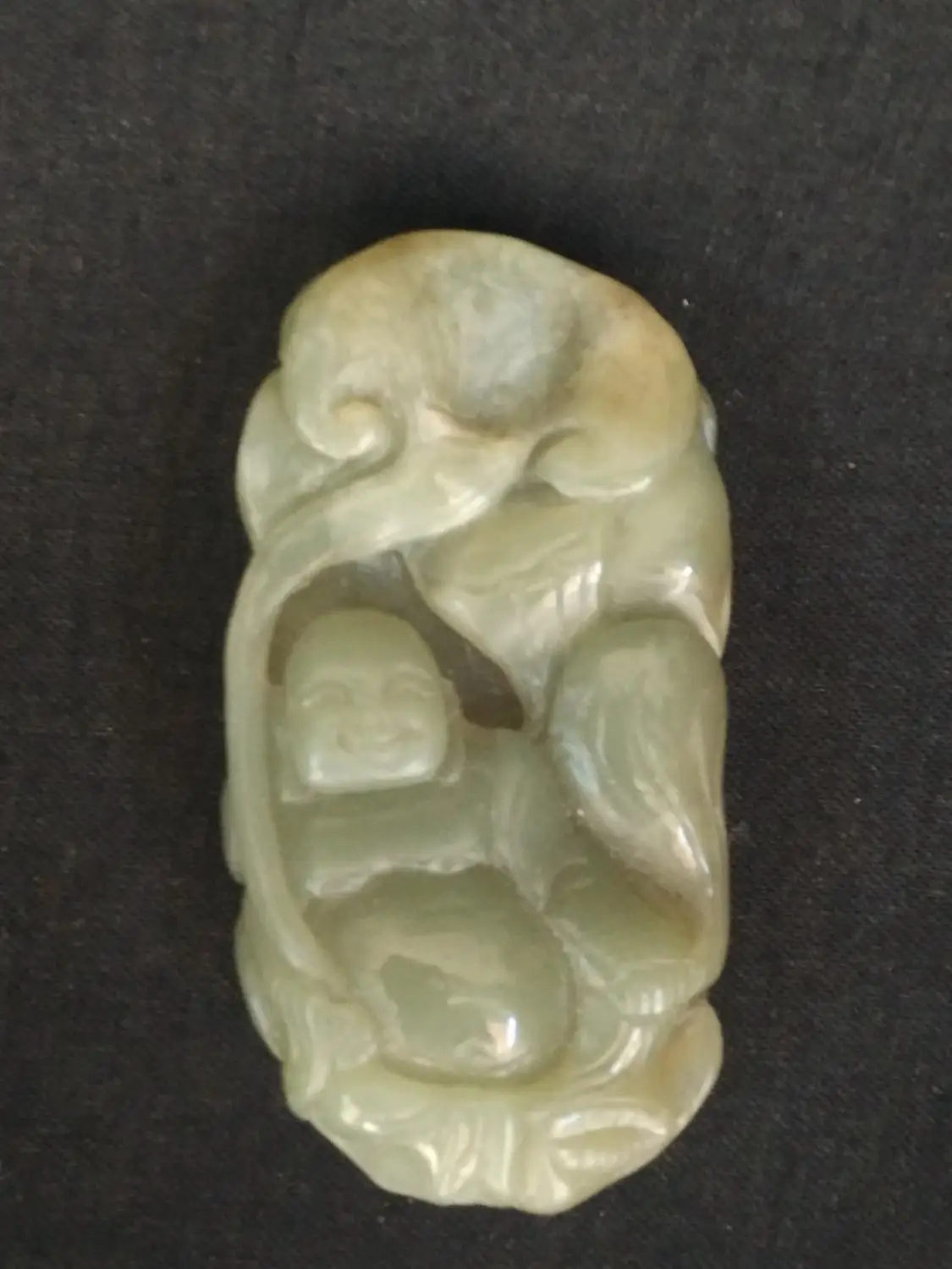 

YIZHU CULTUER художественная коллекция Старый Китай Синьцзян Хэтянь нефрит ручная резьба Будда лист лотоса кулон