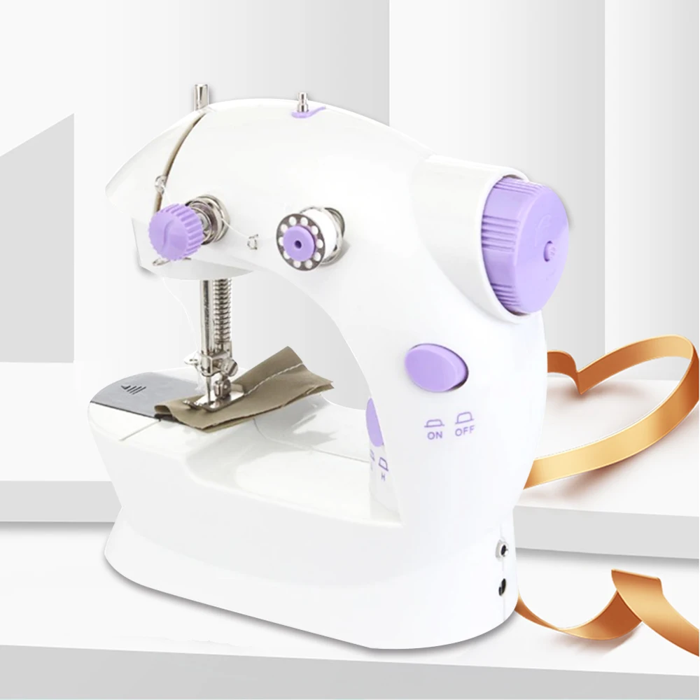 

Desktop Sewing Machine Mini Electric Portable Hand Held Double Speed w/ Light