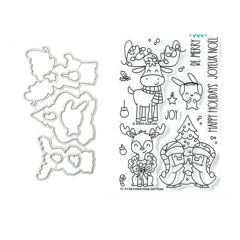 

Christmas Deer Metal Cutting Stamps Scrapbook Diary Decoration Embossing Template Photo Album Greeting Card DIY 2021 Handmade