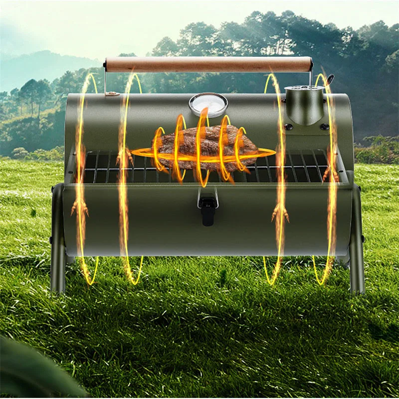 Маленький карбоновый гриль для шашлыка утолщенный портативный инструмент