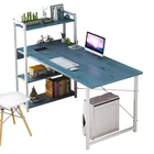 Стол компьютерный угловой с полками и подставкой для процессора, игровой столик для дома и офиса, рабочая станция, письменный стол для учебы, 57 дюймов