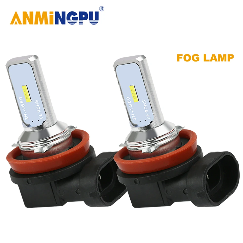 ANMINGPU 2x Противотуманные фары Дневные Фары Лампы H11 Led H9 H8 H1 H3 CSP 1860SMD H7 9005 HB3 9006 HB4 H27 880