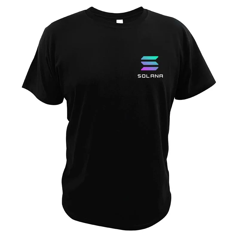 

Solana T Shirt Crypto Coin Economically Related T-Shirt EU Size 100% Cotton Short Sleeve Crewneck Soft Basic Tops Tee