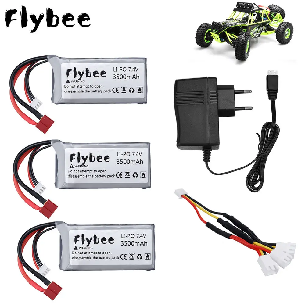 Обновленная мощность RC автомобиль Lipo батарея 2s 7 4 V 3500mAh для Wltoys 144001 12428 12423 feiyue 03 Q39