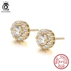 ORSA JEWELS кольцо милые большие Сверкающие Золотые Цвет серьги-гвоздики в форме 100% 925, Серебристый; Высота танкетки 8 мм Ювелирные наборы с маленьким, серьги, ювелирное изделие, Брендовые вечерние подарок OSE295