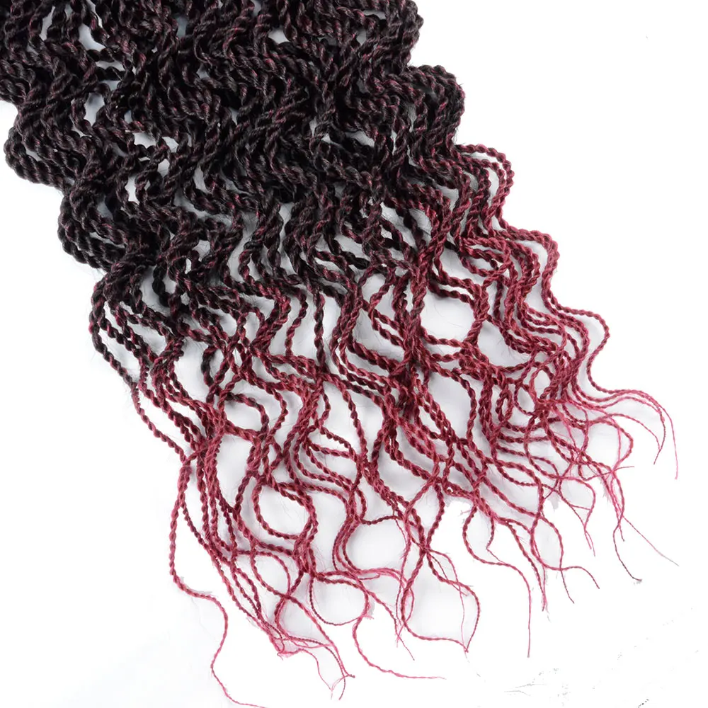 18 дюймовые волнистые Сенегальские крученые крючком волосы кудрявые концы для