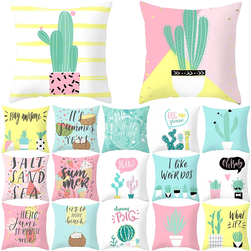 

Тропических кактусов летнее платье с фруктовым рисунком, Наволочка на подушку наволочка из полиэстера домашний декор декоративные автомоб...