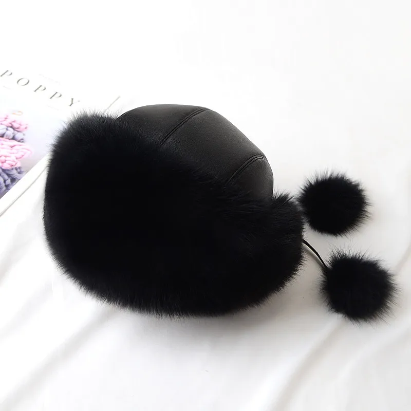 Лидер продаж шапка принцессы из меха русской лисы натурального Лисьего женская