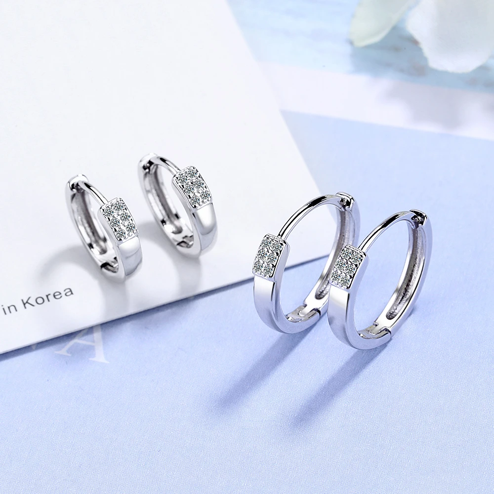 100 925 Sterling Silver Fashion Gothic Geometric Hoop Earrings For Women Piercing Silver 925 Earings Jewelry DS953