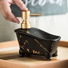 Дозатор для мыла, керамические флаконы с мраморным узором, 350 мл, Форма Ванная