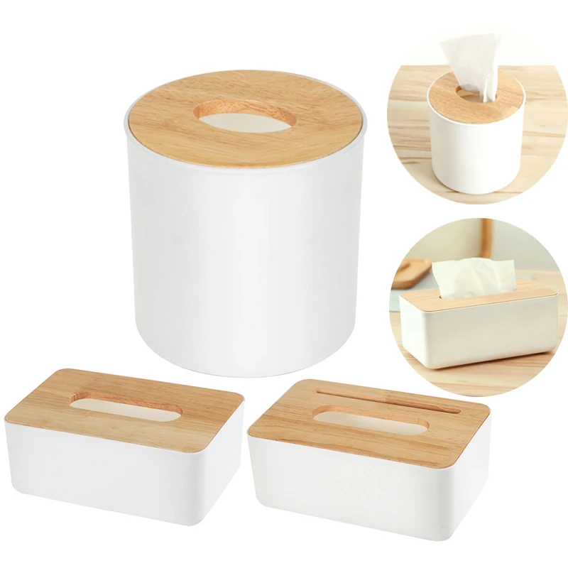 Nordic деревянная коробка для салфеток Ванная комната стол Ткань Чехол Контейнер