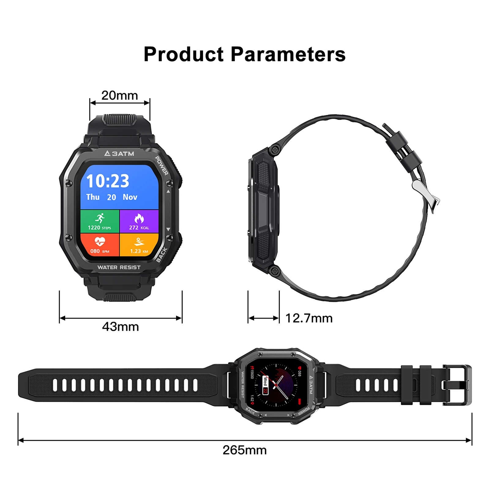 

2021 Bluetooth Smart Watches Men Women Outdoor Fitness Watch Waterproof Dust-proof Sports Tracker Blood Pressure Heart Rate