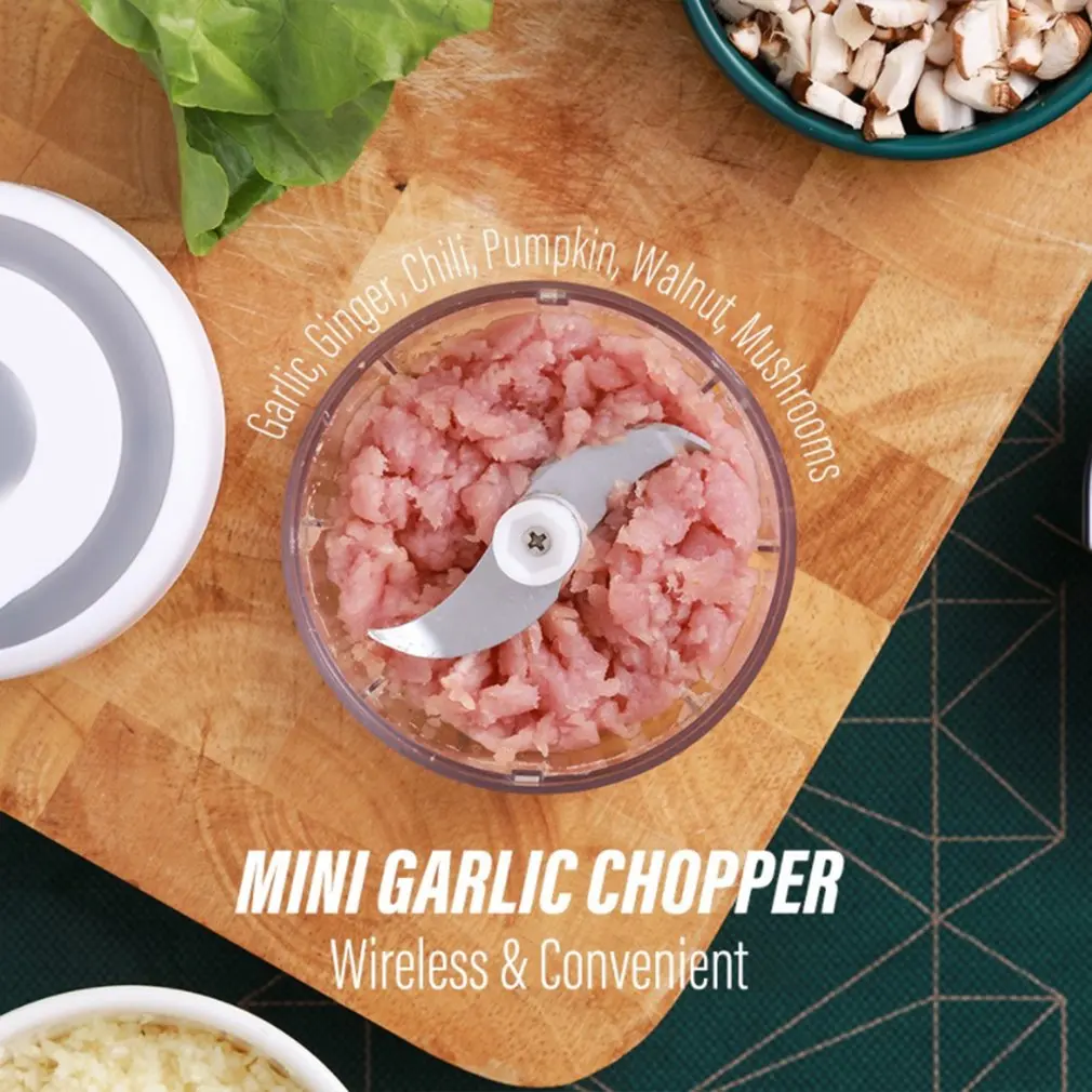 

Electric Garlic Chopper Mini Food Processor Ginger Mincer Food Grinder Speedy Vegetable Chopper 100ml