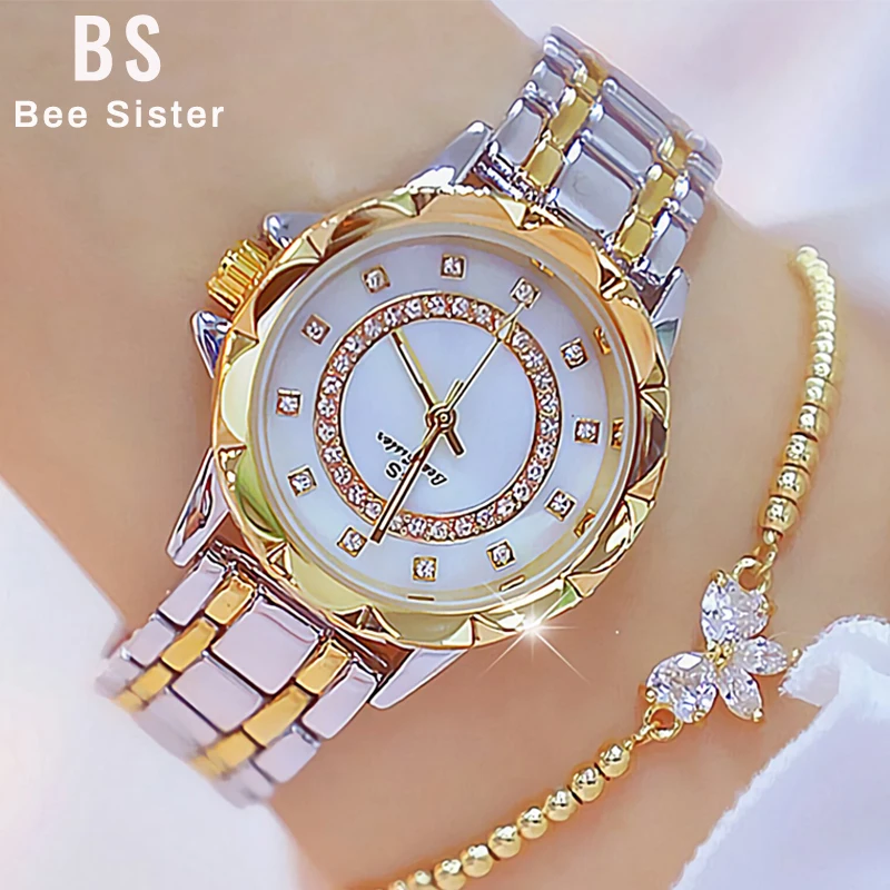 

Diamond Women Luxury Brand Watch 2020 Rhinestone Elegant Ladies Watches Gold Clock Wrist Watches For Women relogio feminino 2020