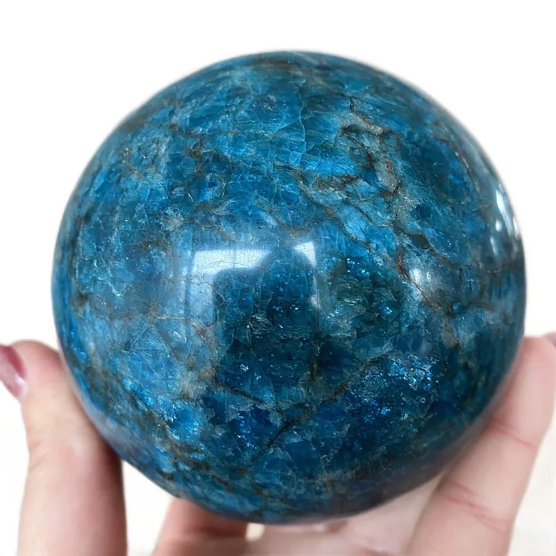 

Natural blue apatite stone sphere crystal reiki healing ball 1pc