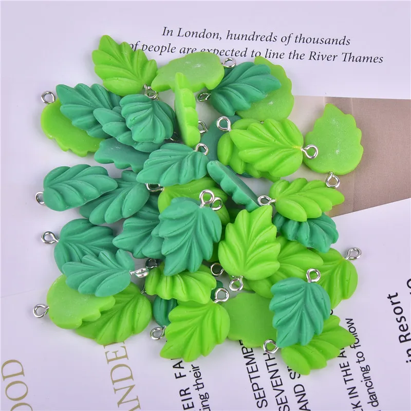 Подвески из смолы в виде листьев растений 20 шт./упак. для изготовления ювелирных