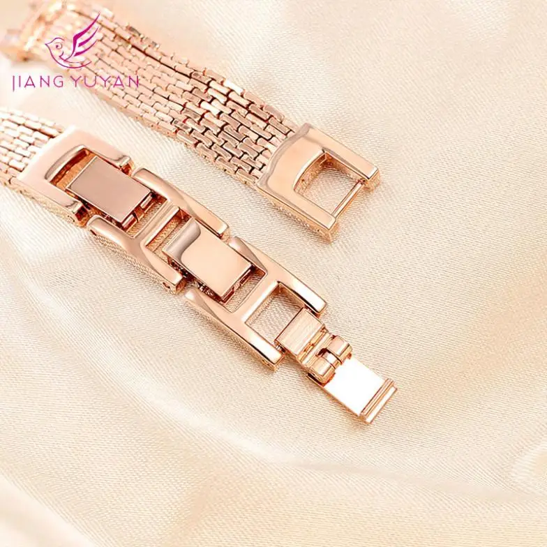 

New Fashion Ladies Crystal Rhinestone Bracelet Watch Luxury Copper Strap Quartz Ladies Simple Watch Ladies Gift Relogio Feminino