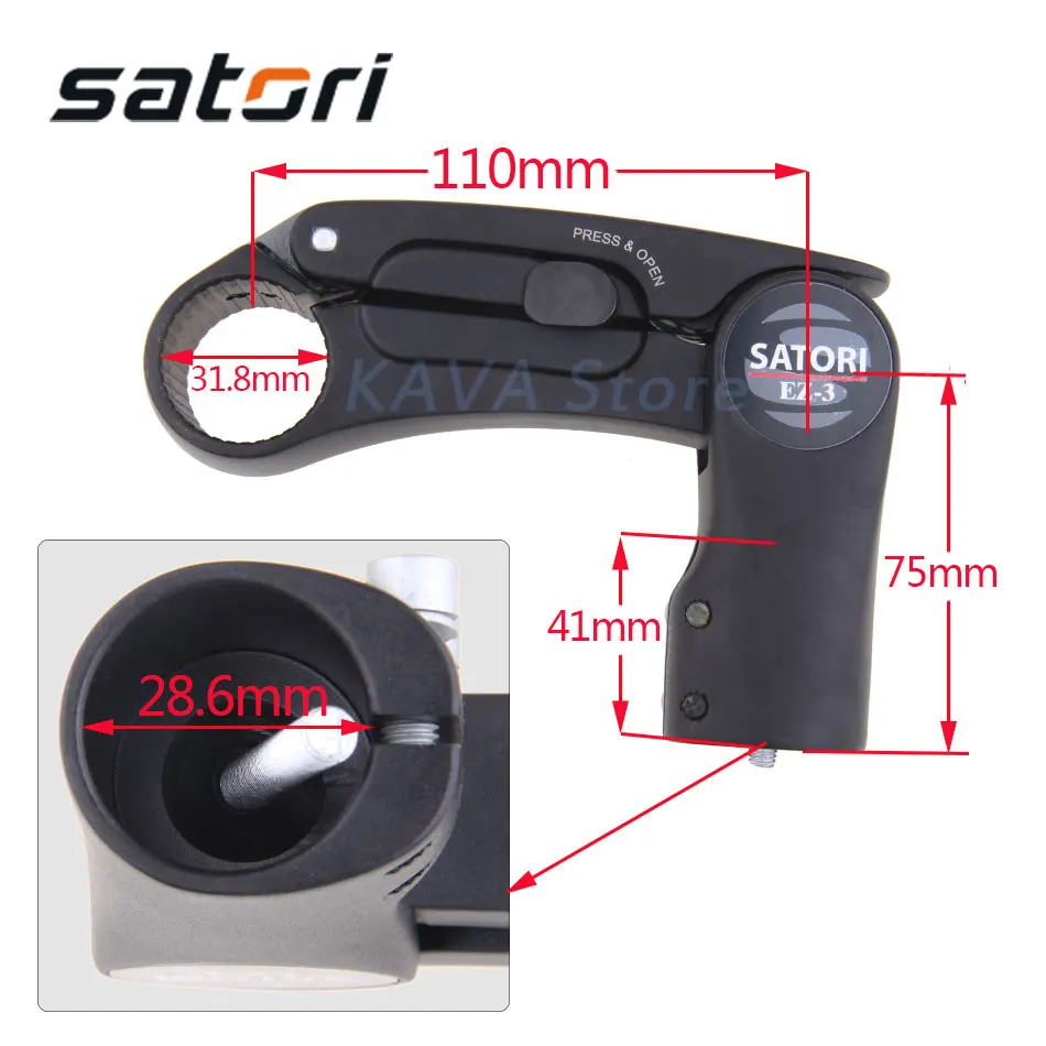 Велосипедный подъемник SATORI EZ-3Adjustable увеличивающий рост 25 4/31 8 мм вынос руля для
