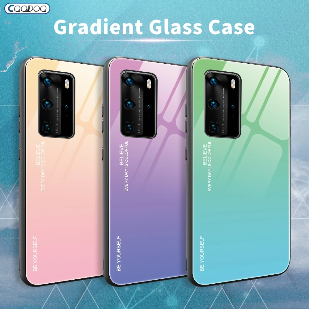 Стеклянный чехол для телефона Huawei P40 P30 P20 Mate 20 Pro Lite Nova 5t 6 Honor 8X 9X 9 10 10i V30 30 Play 4t