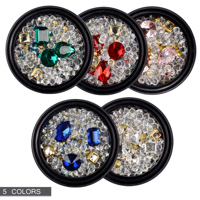 Красочные украшения для ногтевого дизайна Стразы кристаллы ногтей акриловые