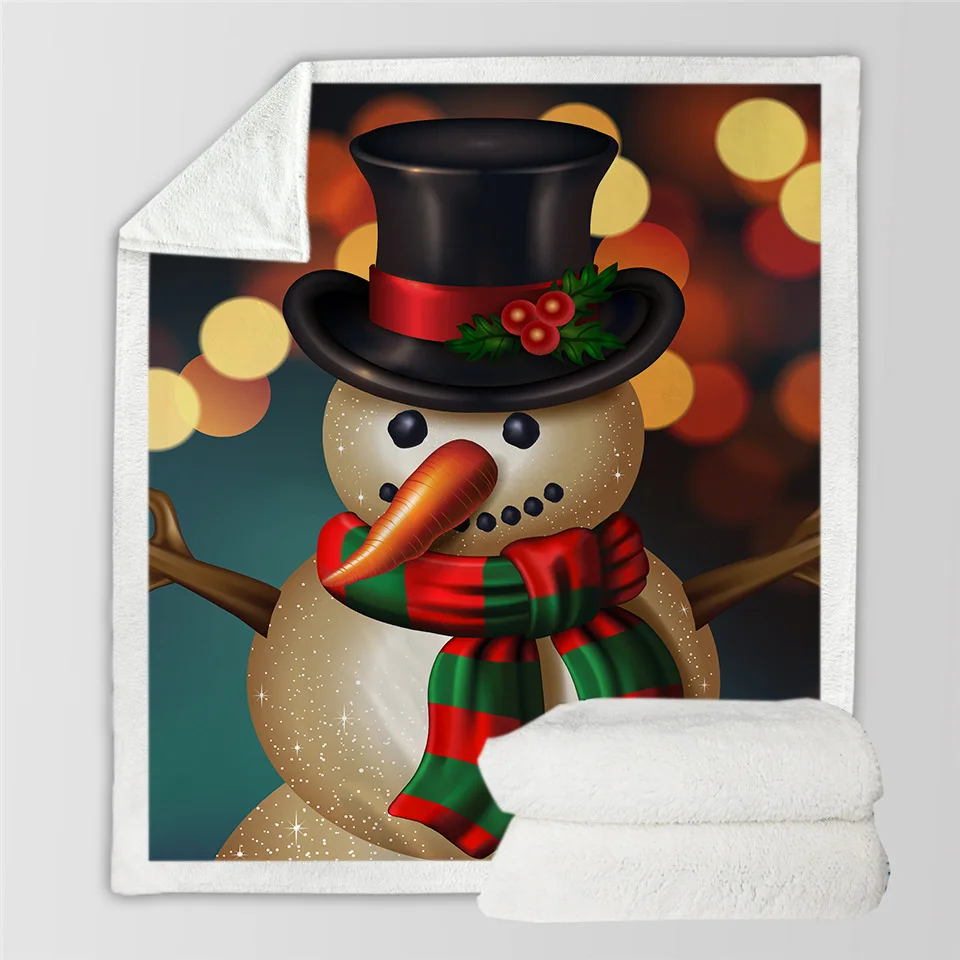 

Cartoon Christmas Adult Children 3D Digital Printing Cotton Velvet Thick Blanket 130*150cm150*200cm