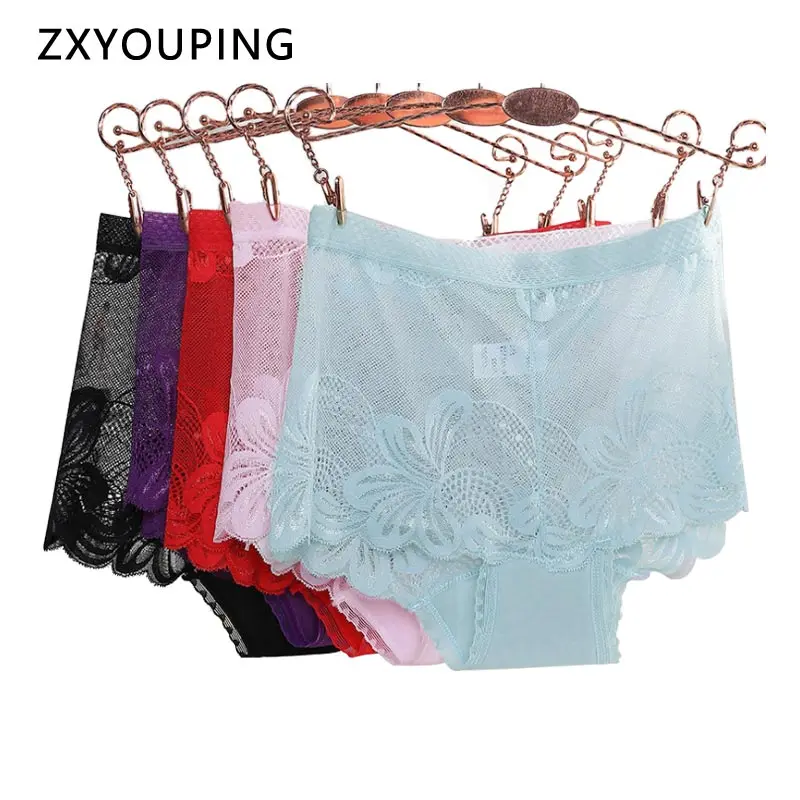 Новинка 2020 женские трусики с высокой талией сексуальное кружевное Прозрачное
