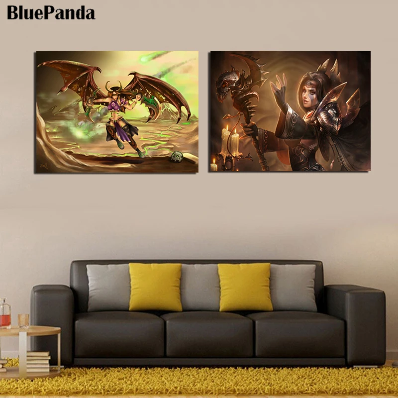 Warcraftes World Gang Boss Demon Jandice Barov Wall Art Canvas Painting Print Decorative Picture For Living Room Home Decor | Дом и сад