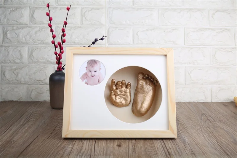 3D DIY новорожденная ручная форма нога фоторамка детская гипсовая отливка комплект стерео клон отпечаток руки мягкий глиняный чернильный коврик сувениры
