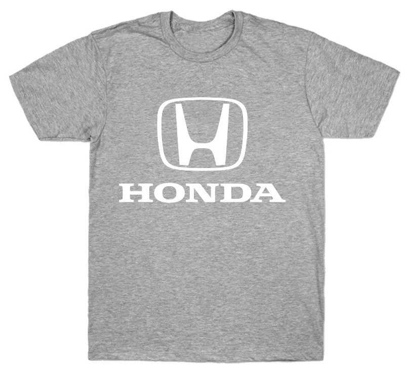 Honda Tall Футболка белая стандартная черная футболка с логотипом - Цвет: Серый