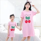 Хлопковая ночная рубашка для девочек-подростков, Детская летняя Пижама с героями мультфильмов, домашняя одежда, детская пижама