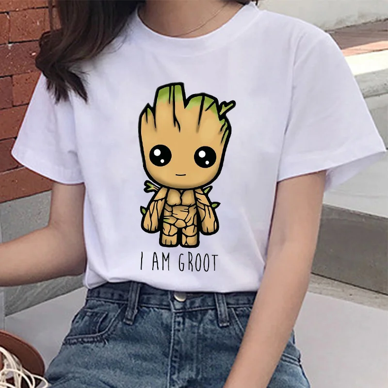 Новое поступление Милая женская футболка с аниме принтом I am Groot одежда Марвел