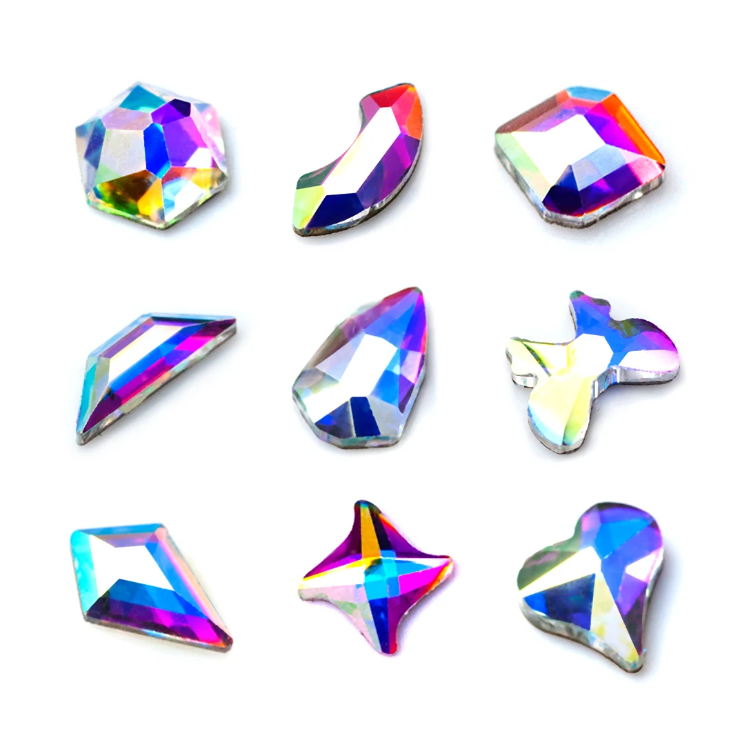 Смешанные кристаллы AB для дизайна ногтей 20 шт. стразы с плоской задней стороной