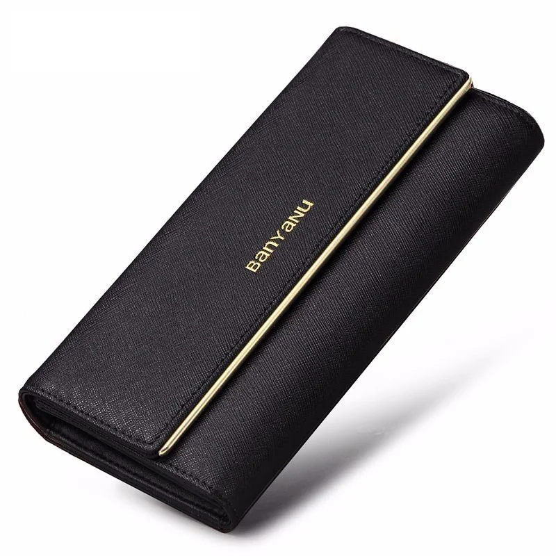 Fashion Ladies Wallet Genuine Leather RFID Long Clutch Purse for Women Multi Card Holder TriFold Phone Money Clip
