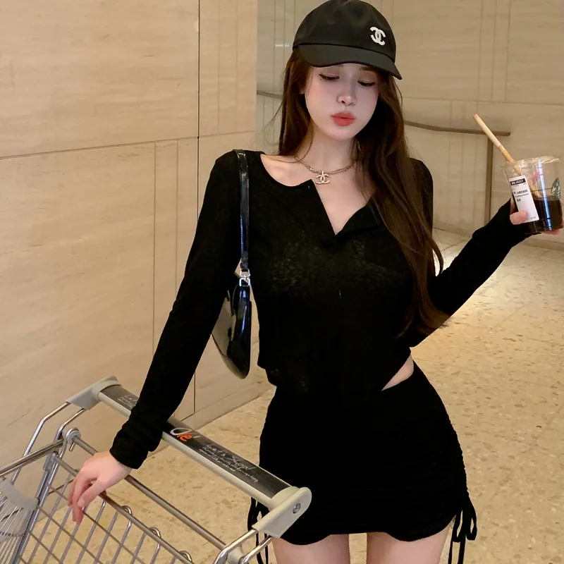 Футболка женская прозрачная пикантный дизайн Солнцезащитный уличный Топ в стиле