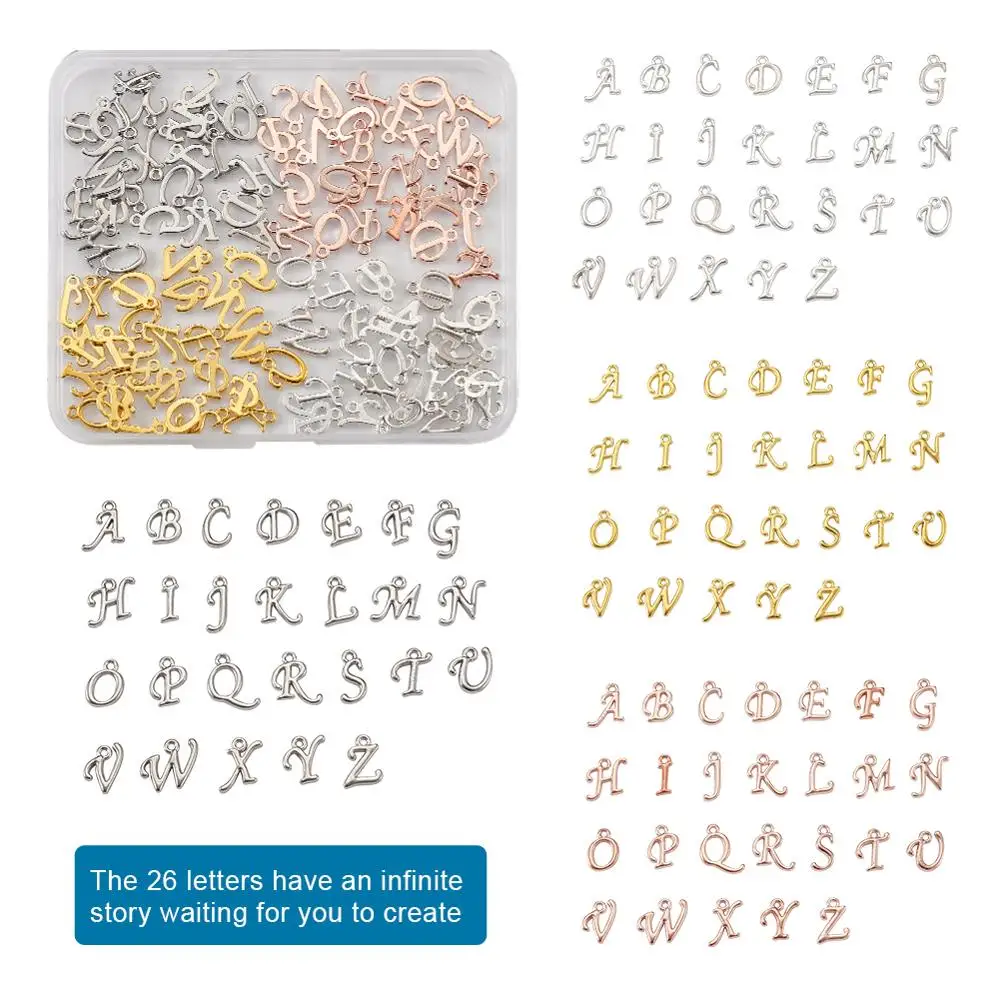 

8sets 26 Alphabet A-Z Charms Pendents Letters For DIY Handmade Bracelet Necklace Earrings Jewelry Making Findings Accessories
